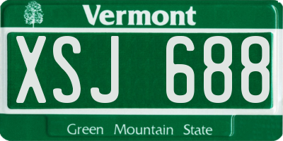 VT license plate XSJ688