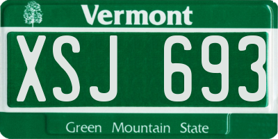 VT license plate XSJ693