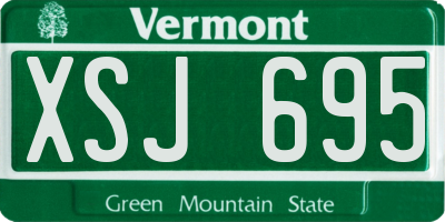VT license plate XSJ695
