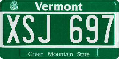 VT license plate XSJ697
