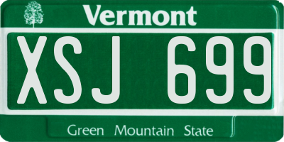 VT license plate XSJ699