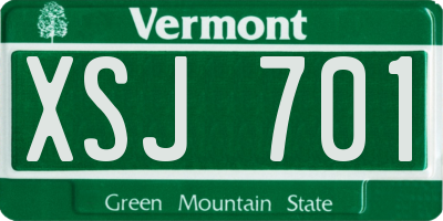 VT license plate XSJ701