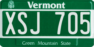 VT license plate XSJ705