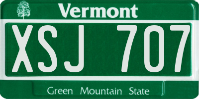 VT license plate XSJ707