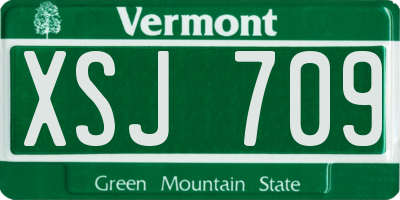 VT license plate XSJ709