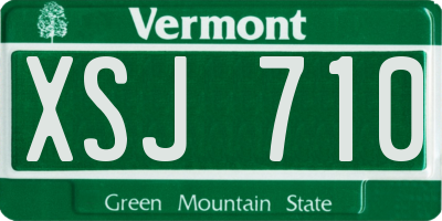 VT license plate XSJ710
