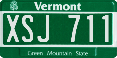 VT license plate XSJ711