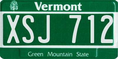 VT license plate XSJ712