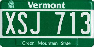 VT license plate XSJ713