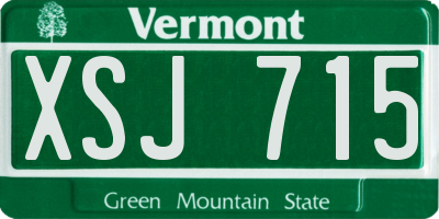 VT license plate XSJ715