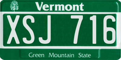 VT license plate XSJ716