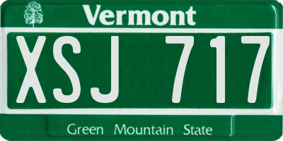 VT license plate XSJ717