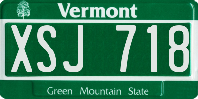 VT license plate XSJ718