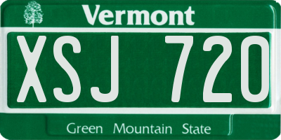 VT license plate XSJ720