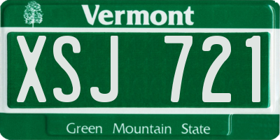 VT license plate XSJ721