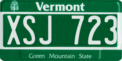 VT license plate XSJ723