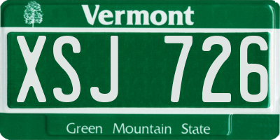 VT license plate XSJ726