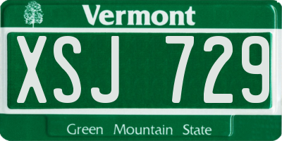 VT license plate XSJ729