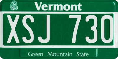 VT license plate XSJ730