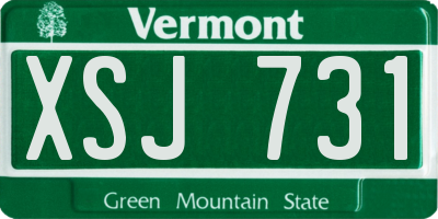 VT license plate XSJ731