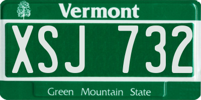VT license plate XSJ732