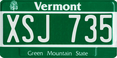 VT license plate XSJ735