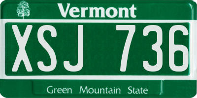 VT license plate XSJ736