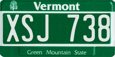 VT license plate XSJ738