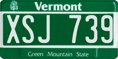 VT license plate XSJ739