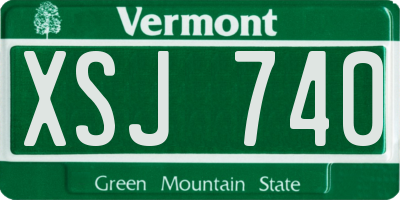VT license plate XSJ740
