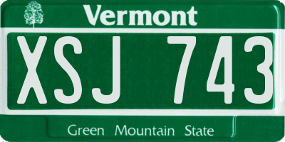 VT license plate XSJ743