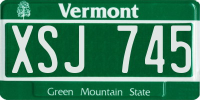 VT license plate XSJ745