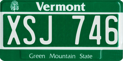 VT license plate XSJ746