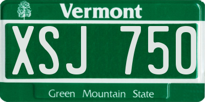 VT license plate XSJ750