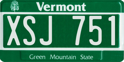 VT license plate XSJ751