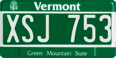 VT license plate XSJ753