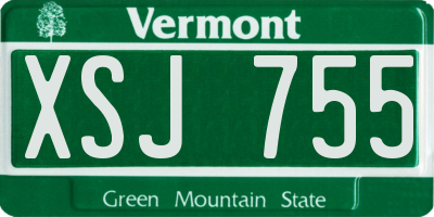 VT license plate XSJ755