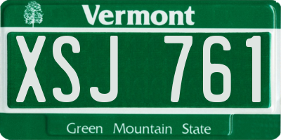 VT license plate XSJ761