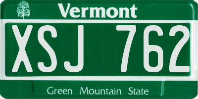 VT license plate XSJ762