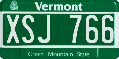 VT license plate XSJ766