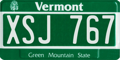 VT license plate XSJ767