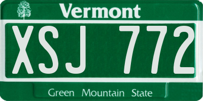 VT license plate XSJ772