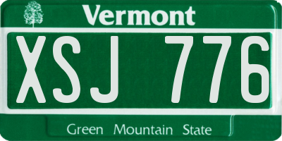 VT license plate XSJ776
