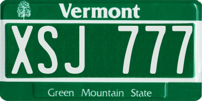 VT license plate XSJ777
