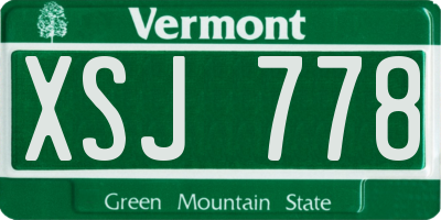 VT license plate XSJ778