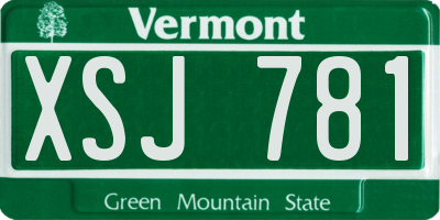 VT license plate XSJ781