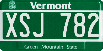 VT license plate XSJ782