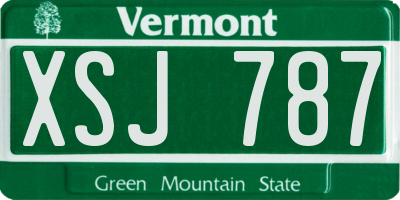 VT license plate XSJ787