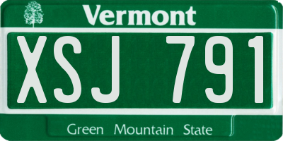 VT license plate XSJ791