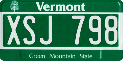 VT license plate XSJ798